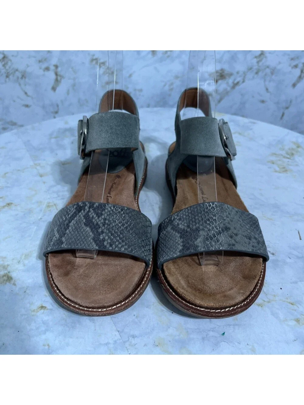 Sofft Bali Women's Size 6M Shoes Green Brown Leather Strappy Comfort Sandals